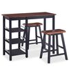 vidaXL Set da Bar 3 pz in MDF Nero