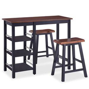 vidaXL Set da Bar 3 pz in MDF Nero