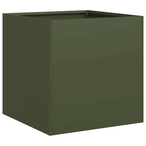 vidaXL Fioriera Verde Oliva 40x40x40 cm in Acciaio Laminato a Freddo