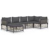 vidaXL Set Divani da Giardino 6 pz con Cuscini Antracite in Polyrattan