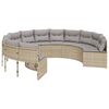 vidaXL Divano da Giardino con Cuscini Circolare Beige in Polyrattan
