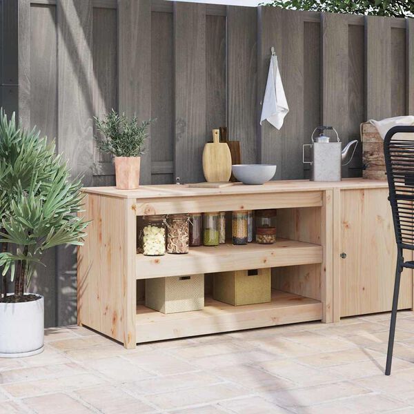 vidaXL Mobile da cucina con lo scaffale Marrone 106 x 55 x 64 cm