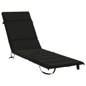 vidaXL Cuscino per Lettino GEMERT 100% Poliestere Nero 200 x 50 x 3 cm