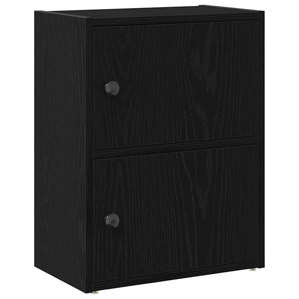 vidaXL Libreria Rovere Nero 40x24x52 cm in Legno Multistrato