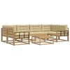 vidaXL Set di divani da esterno 5 pz Bianco e Beige