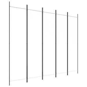 vidaXL Divisorio a 5 Pannelli Bianco 250x200 cm Tessuto