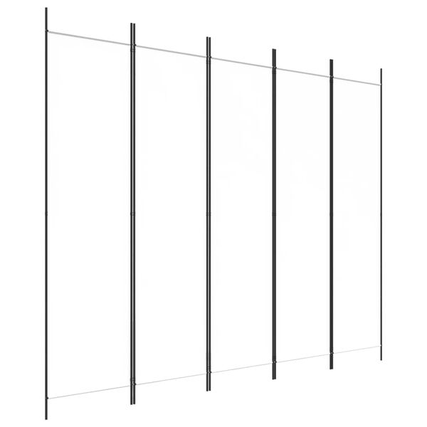 vidaXL Divisorio a 5 Pannelli Bianco 250x200 cm Tessuto