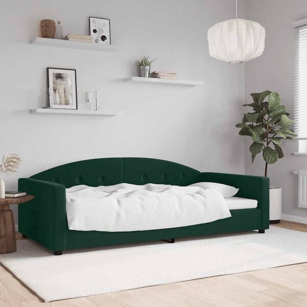 vidaXL Letto da Giorno Verde Scuro 100x200 cm in Velluto