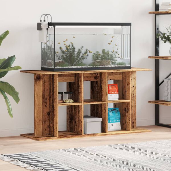 vidaXL Supporto Acquario 120x40x60cm in Legno Multistrato Legno Antico