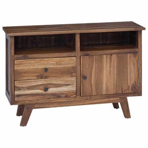 vidaXL Credenza Naturale 100 x 30 x 68 cm Legno di teak solido