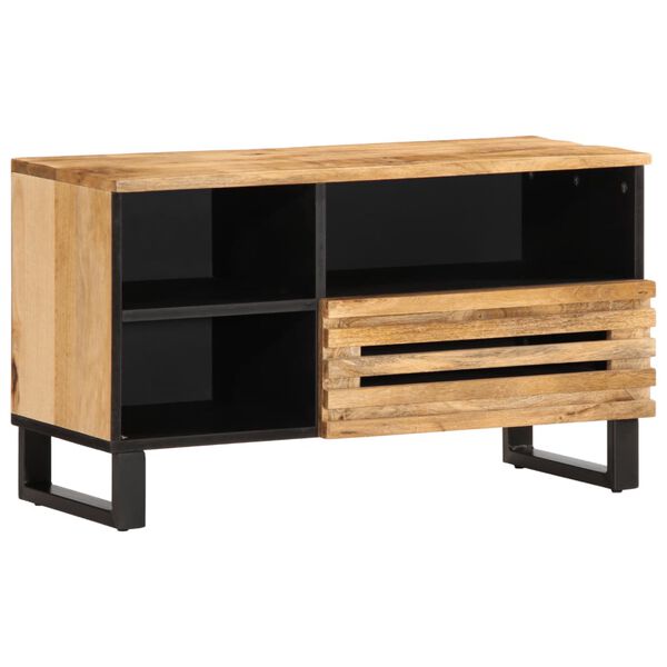 vidaXL Mobile Porta TV 80x34x46 cm in Legno Massello di Mango Grezzo