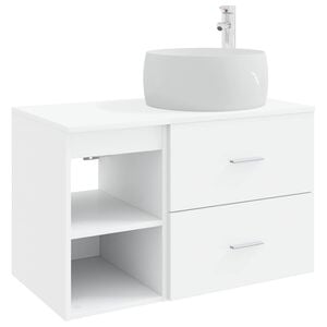 vidaXL Set di mobili per il bagno 2 pcs Bianco Legno ingegnerizzato