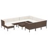vidaXL Set Divani da Giardino 12 pz con Cuscini in Polyrattan Marrone