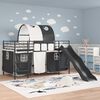 vidaXL Struttura del letto loft per bambini Nero 99,5 x 200 cm Metallo