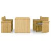 vidaXL Set Pranzo da Giardino 5pz con Cuscini Legno di Pino Impregnato