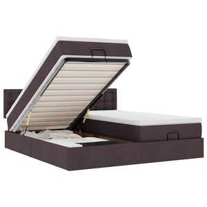 vidaXL Struttura Letto Pouf con Materassi 160x200 cm in Tessuto