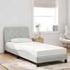 vidaXL Letto con Materasso Grigio Chiaro 90x190 cm in Velluto