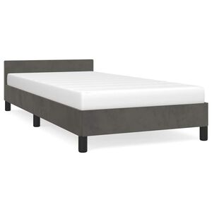 vidaXL Giroletto senza Materasso Grigio Scuro 90x190 cm Velluto