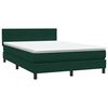 vidaXL Giroletto a Molle con Materasso Verde Scuro 160x210 cm Velluto