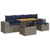 vidaXL Set Divano da Giardino 6 pz con Cuscini Nero Polyrattan Acacia