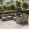 vidaXL Set Divani da Giardino 9 pz con Cuscini in Polyrattan Grigio