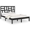 vidaXL Giroletto Nero in Legno Massello 135x190 cm Double