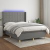 vidaXL Letto a Molle Materasso e LED Grigio Scuro 140x200cm in Tessuto