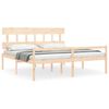 vidaXL Letto per Anziani con Testiera Bianco Super King Legno Massello