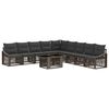 vidaXL Set Divano da Giardino 10 pz Grigio e Grigio Scuro polyrattan
