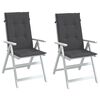 vidaXL Cuscini Sedia Schiena Alta 2 Antracite M&eacute;lange 120x50x4 Tessuto