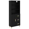 vidaXL Credenza Rovere Nero 69,5 x 32,5 x 180 cm Legno ingegnerizzato