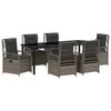 vidaXL Set da Pranzo per Giardino 7 pz Grigio polyrattan