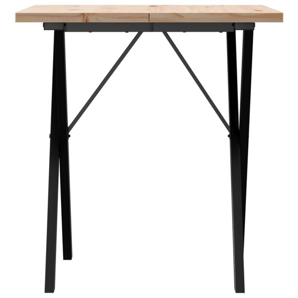 vidaXL Tavolo da Pranzo Telaio a X 70x70x75,5 cm Legno Pino e Acciaio