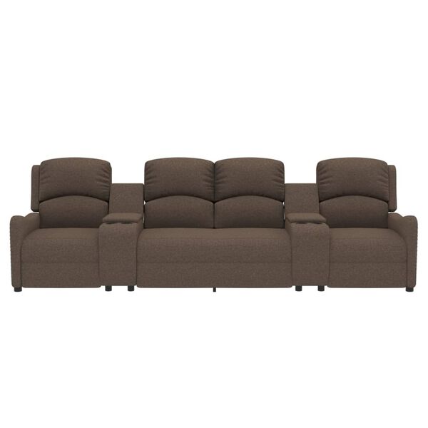 vidaXL Divano Massaggio Reclinabile 4 Posti con Portabicchieri Tortora