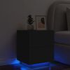 vidaXL Comodino con Luci LED Nero in Legno Multistrato