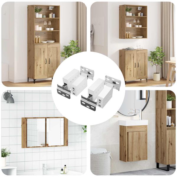 vidaXL Supporto per Armadio Appeso 2 pcs Bianco 70 x 48 x 19 mm