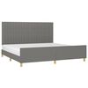 vidaXL Giroletto senza Materasso Grigio Scuro 200x200 cm Tessuto