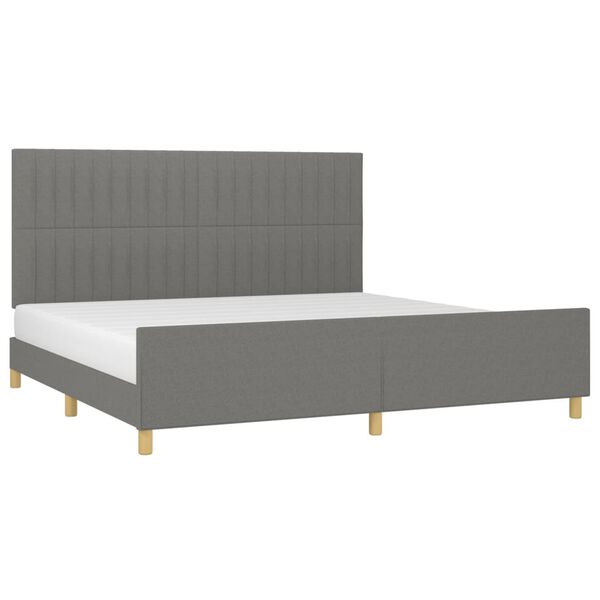 vidaXL Giroletto senza Materasso Grigio Scuro 200x200 cm Tessuto