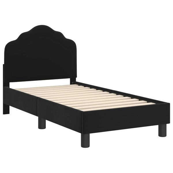 vidaXL Struttura letto per bambini con testata Nero 70 x 140 cm