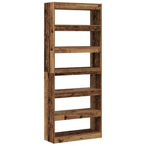 vidaXL Armadio per Libri 6 livelli 80 x 30 x 198 cm Legno vecchio