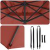 vidaXL Parasol Roma a braccio Rosso e Nero 352 x 251 x 260 cm