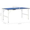 vidaXL Tavolo da Ping Pong 5 Piedi con Rete 152x76x66 cm Blu