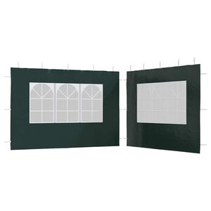 vidaXL Parete per Tendostruttura in PE 2pz con Finestra Verde