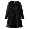 vidaXL Abito per Bambine a Maniche Lunghe Nero 128