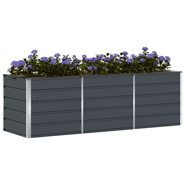 vidaXL Fioriera Antracite 240 x 80 x 75 cm Acciaio
