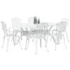 vidaXL Set da Pranzo per Giardino 7 pcs Bianco Alluminio