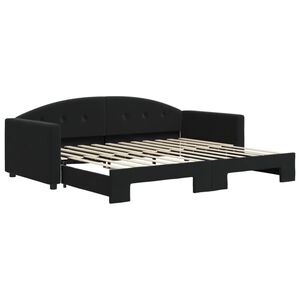 vidaXL Divano Letto con Letto Estraibile Nero 90x200 cm in Velluto
