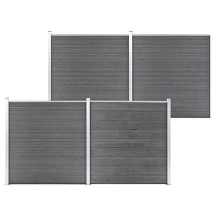 vidaXL Pannello di Recinzione in WPC 699x186 cm Grigio