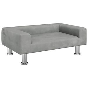 vidaXL Lettino per Cani Grigio Chiaro 70x45x26,5 cm in Velluto