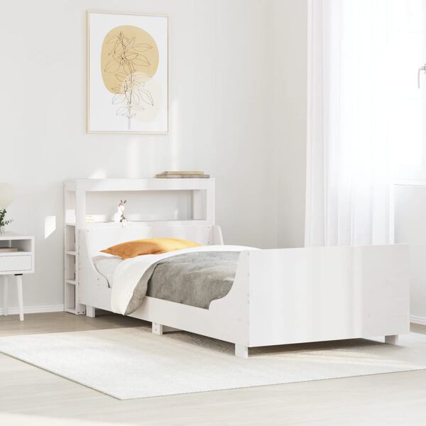 vidaXL Letto senza Materasso Bianco 90x190 cm in Legno Massello Pino